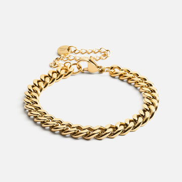 Panser facet armbånd 18k guldbelagt 6mm - Josephine Nord