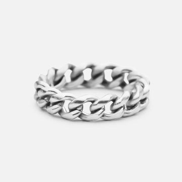 Panser Facet Ring Sølvfarvet