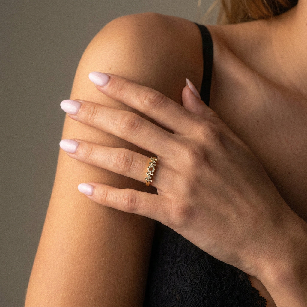 MOM Zirkon Ring 18K Guldbelagt