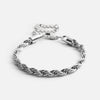 Twisted Rope Armbånd Sølvfarvet 5mm