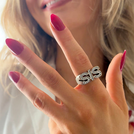 SIS Zirkon Ring Sølvfarvet