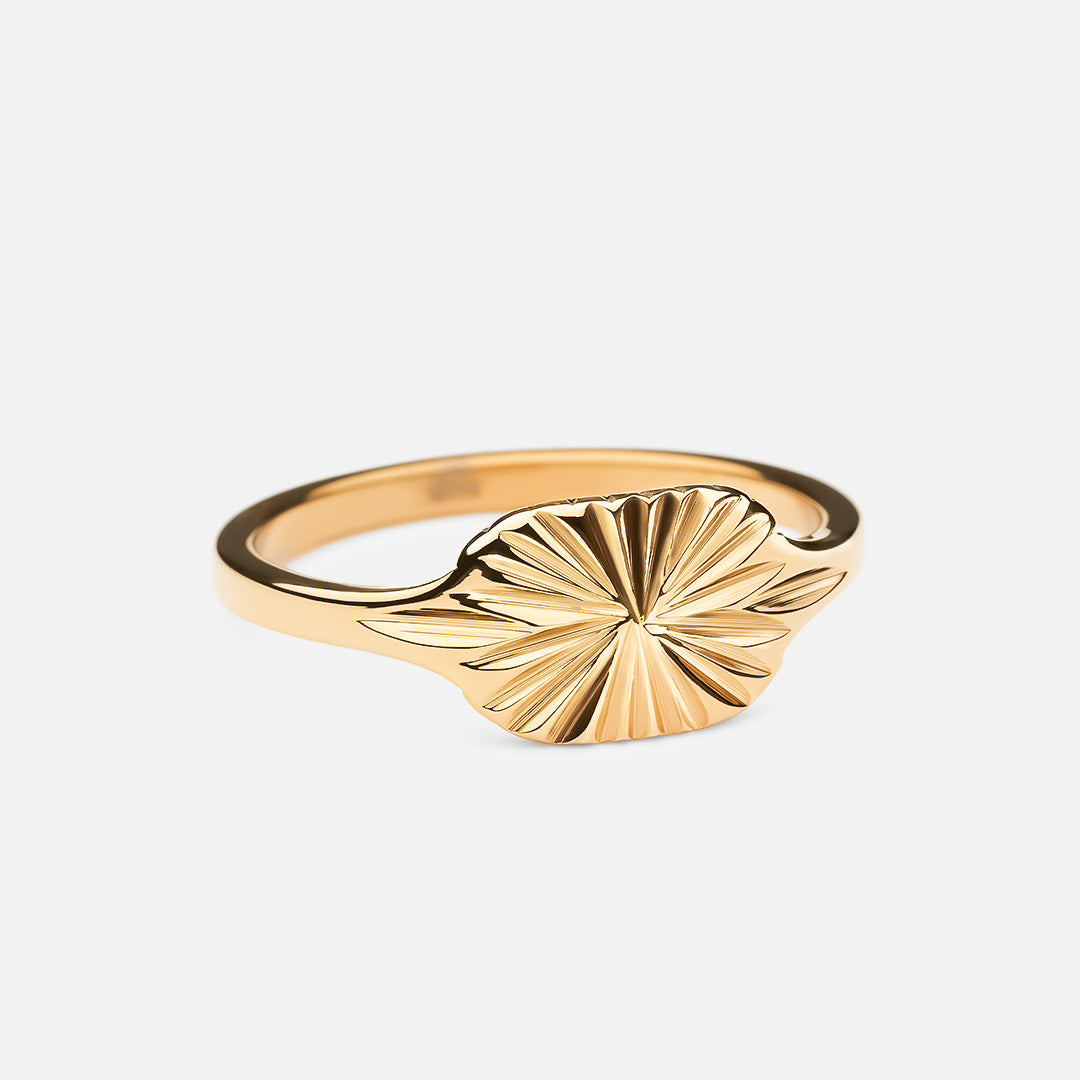 Sun Signet Oval Ring 18K Guldbelagt - Josephine Nord