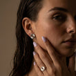 Sunset Circle Studs Øreringe Sølvfarvet