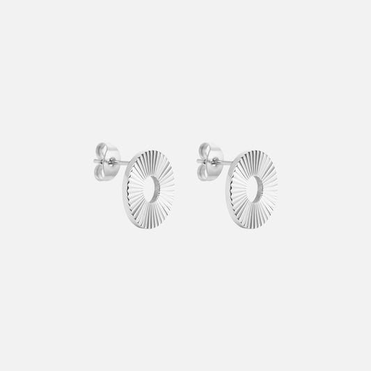 Sunset Cirlce Studs Øreringe Sølvfarvet