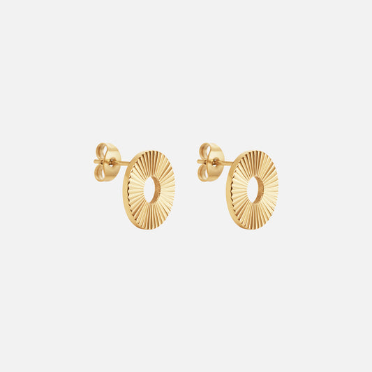 Sunset Cirlce Studs Øreringe 18K Guldbelagt