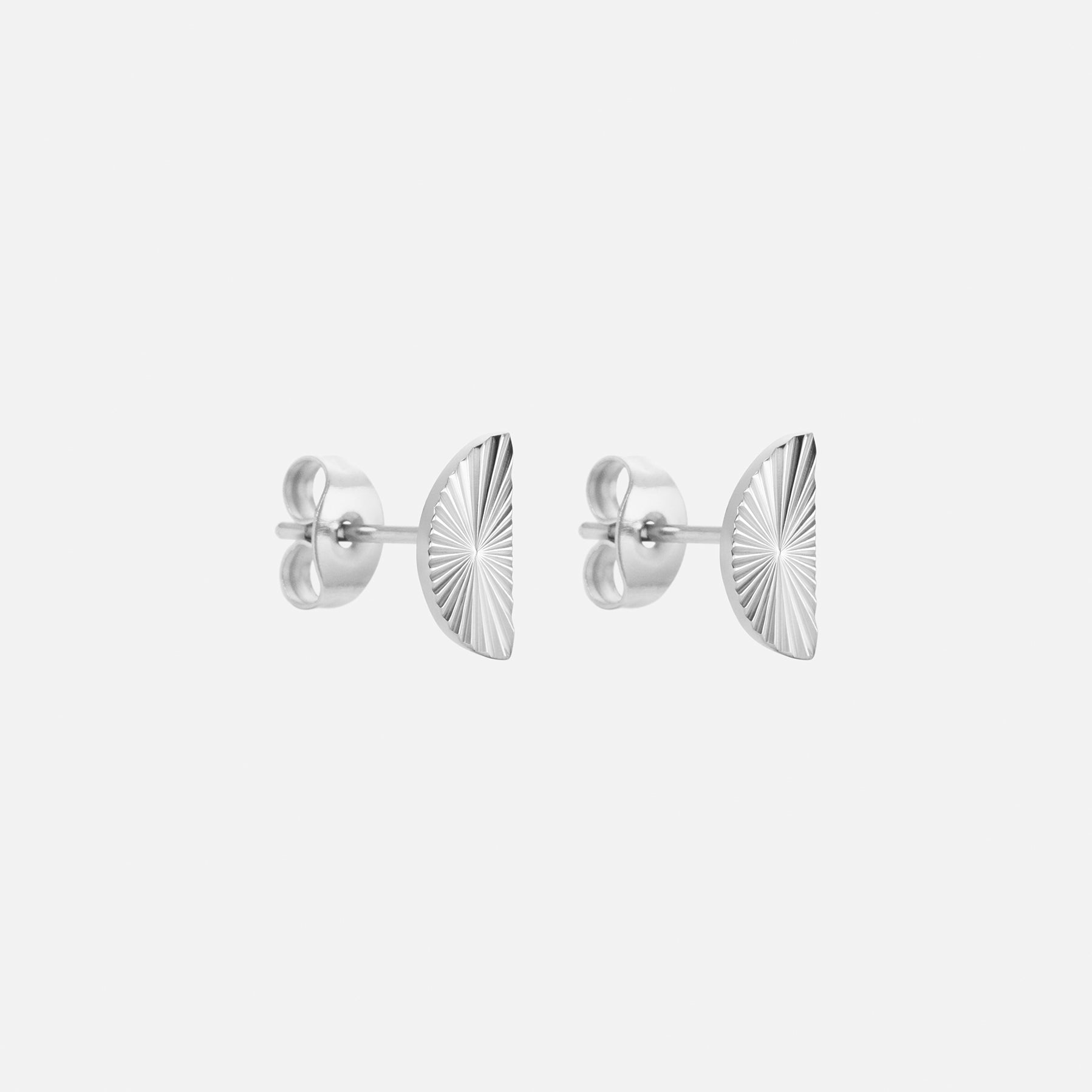 Sunset Half Circle Studs Øreringe Sølvfarvet