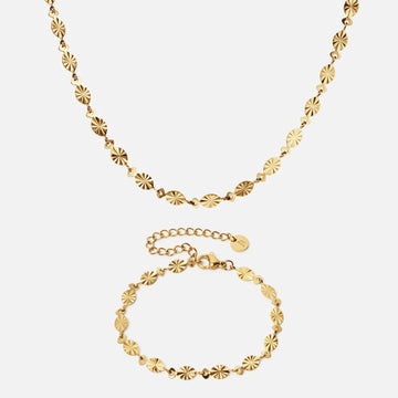 Sunset Halskæde + Armbånd 18K Guldbelagt