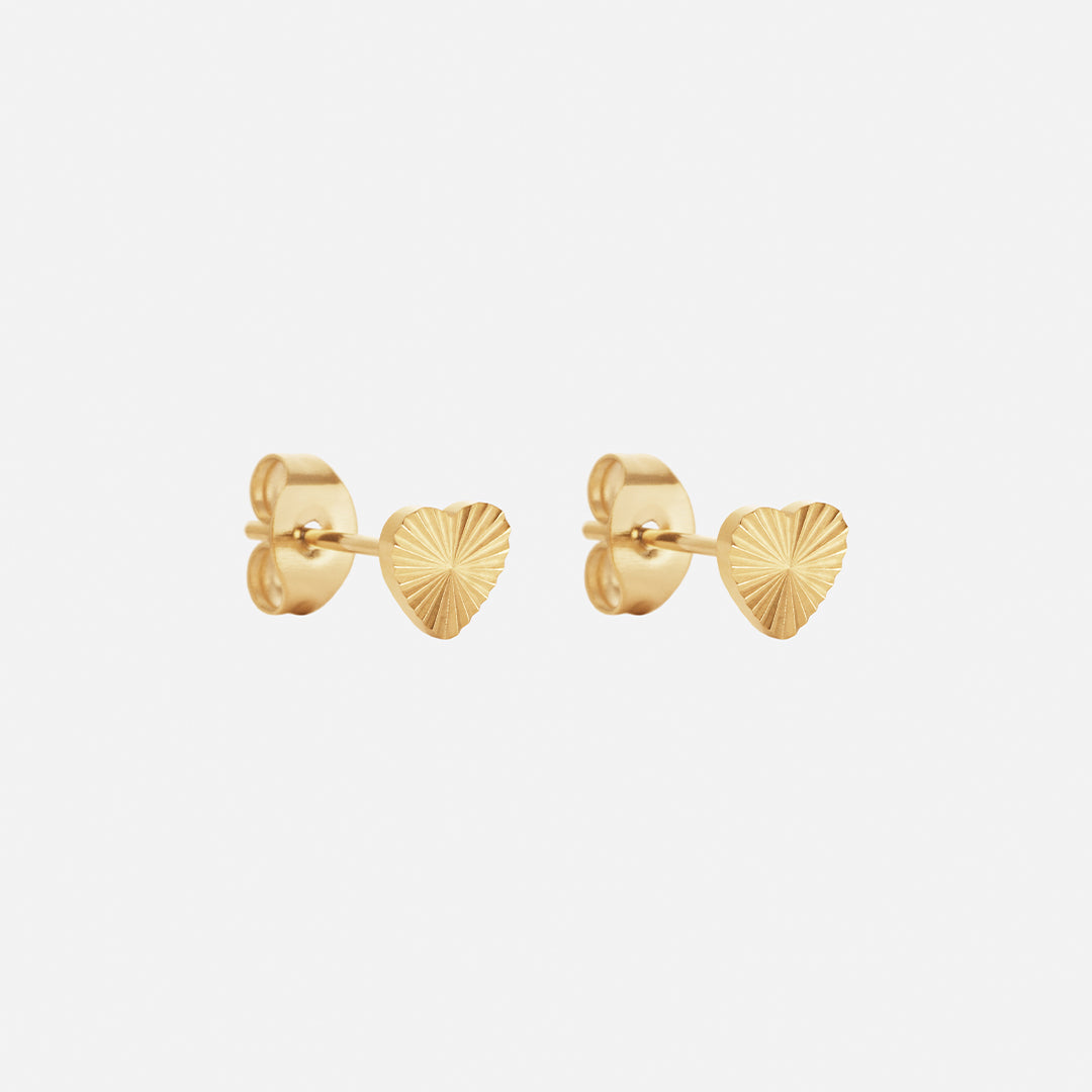 Sunset Heart Studs Øreringe 18K Guldbelagt