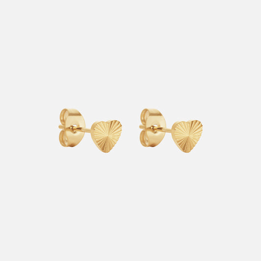 Sunset Heart Studs Øreringe 18K Guldbelagt