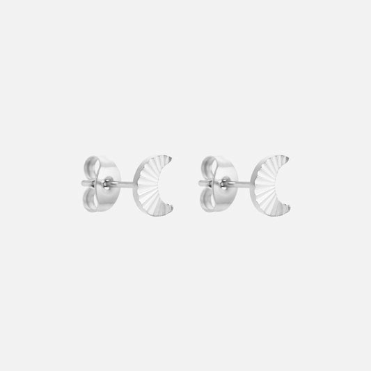 Sunset Moon Studs Øreringe Sølvfarvet