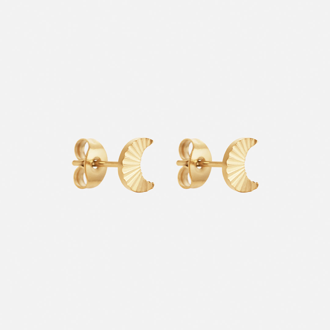 Sunset Moon Studs Øreringe 18K Guldbelagt