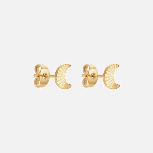 Sunset Moon Studs Øreringe 18K Guldbelagt
