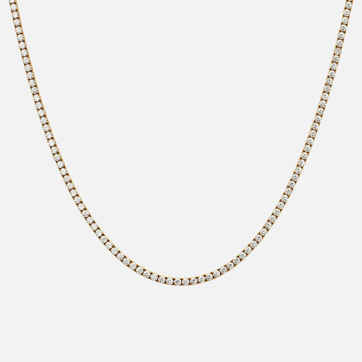 Tennis Supreme Zirkon Halskæde 18K Guldbelagt 3mm