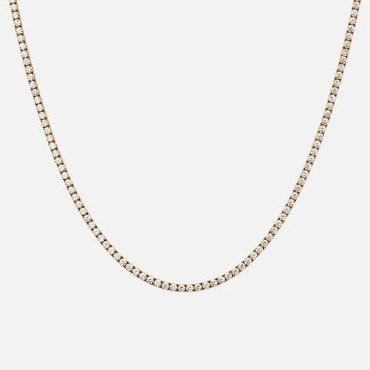 Tennis Supreme Zirkon Halskæde 18K Guldbelagt 3mm