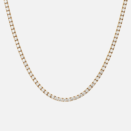 Tennis Supreme Zirkon Halskæde 18K Guldbelagt 4mm