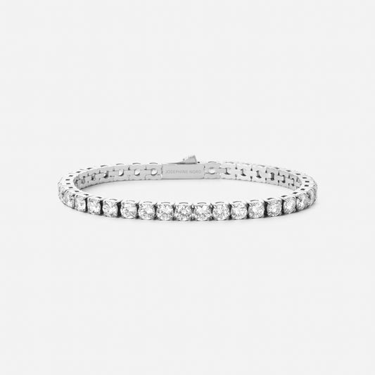 Tennis Supreme Zirkon Armbånd Sølvfarvet 4mm