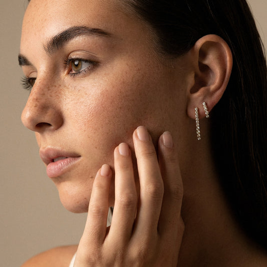 Tennis Zirkon Øreringe 18K Guldbelagt 12mm