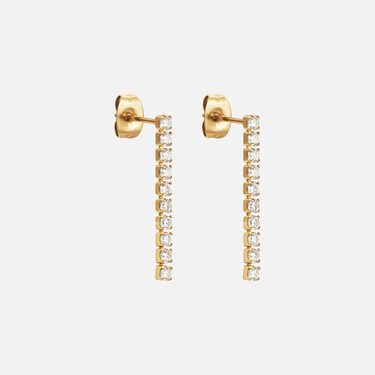 Tennis Zirkon Øreringe 18K Guldbelagt 24mm