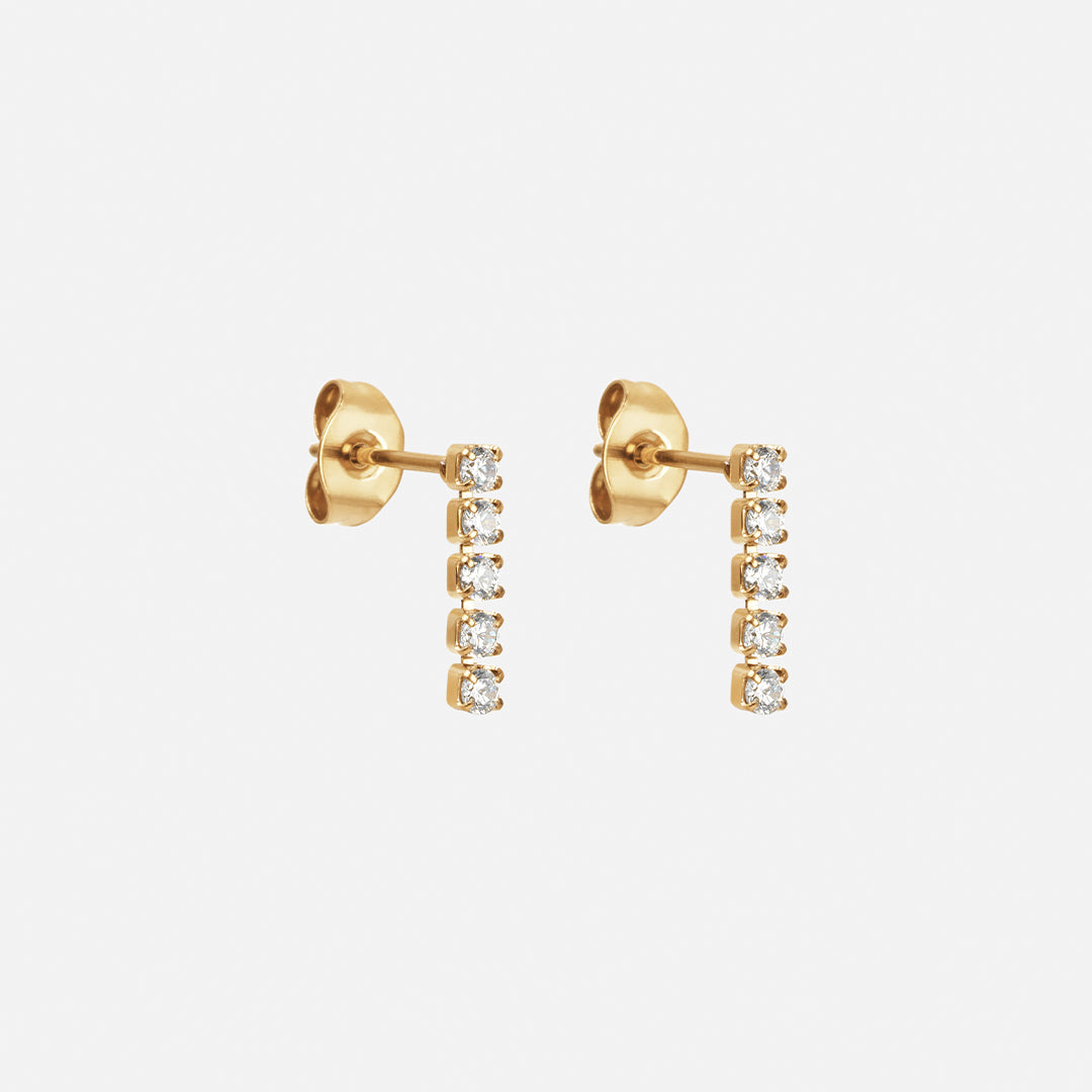 Tennis Zirkon Øreringe 18K Guldbelagt 12mm