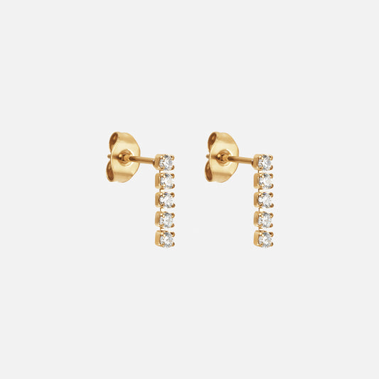 Tennis Zirkon Øreringe 18K Guldbelagt 12mm