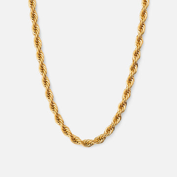 Twisted Rope halskæde 18K guldbelagt 4mm - Josephine Nord