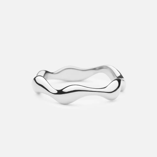 Wave Ring Sølvfarvet