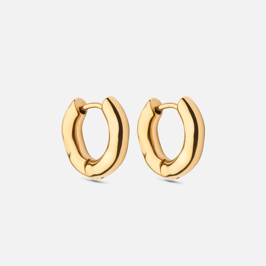 Wavy Hoops 18K Guldbelagt 14mm