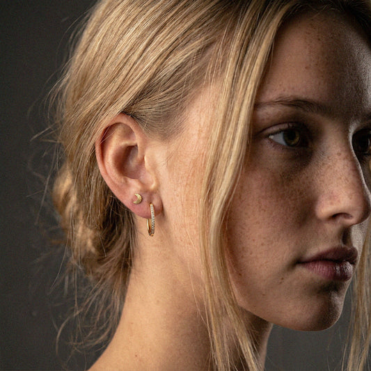 Zirkon Hoops Øreringe 18K Guldbelagt 20mm